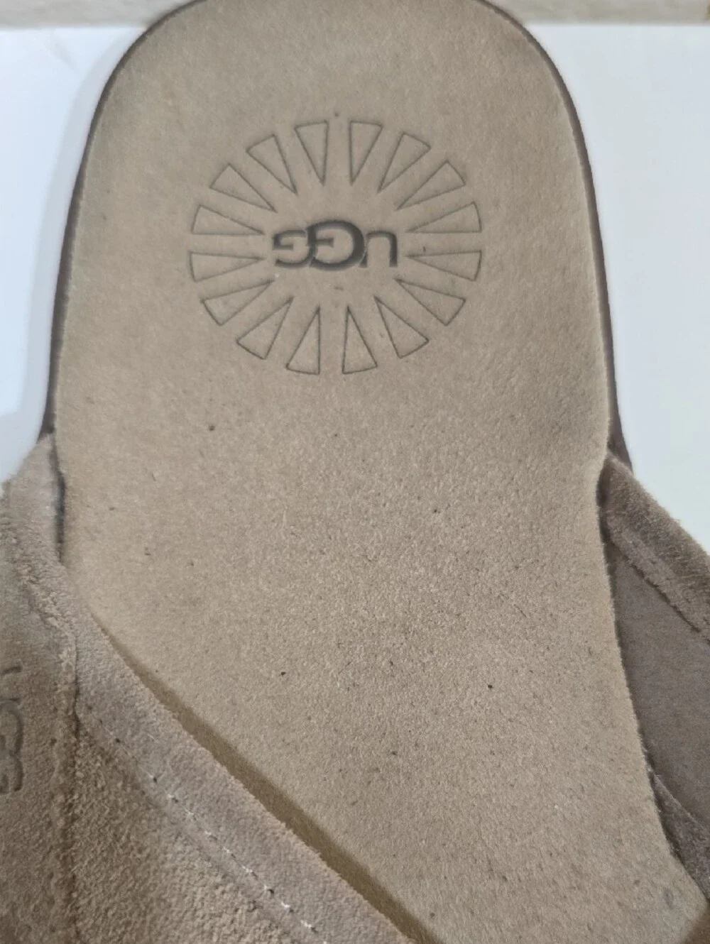 UGG Beige Suede Thong Sandals
